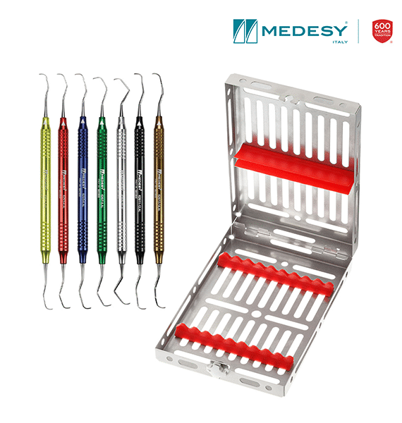 Medesy Curette Gracey Kit with 8mm Dia. Solid Aluminium Handles