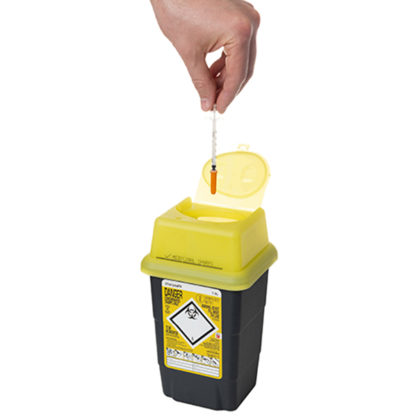 Sharpsafe® 1.8 Litre Yellow Lid Recycled Polymer Container
