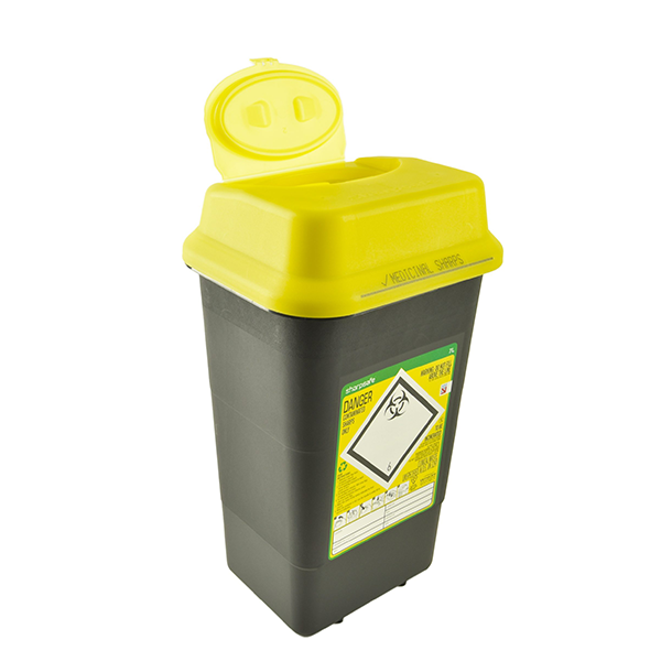 Sharpsafe® 7 Litre Yellow Lid Recycled Polymer Container