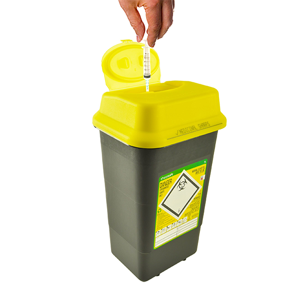 Sharpsafe® 7 Litre Yellow Lid Recycled Polymer Container